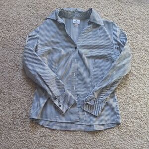 Worthington Navy and White Striped Button-Down Shirt